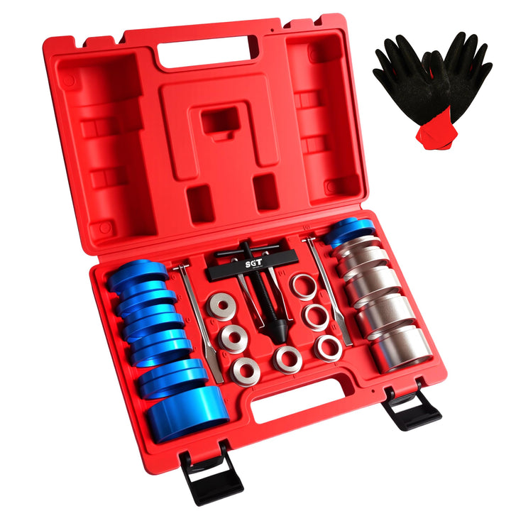 SGT SUPER GARAGE TOOLS case open showing organized 22-piece kit, speeds repairs