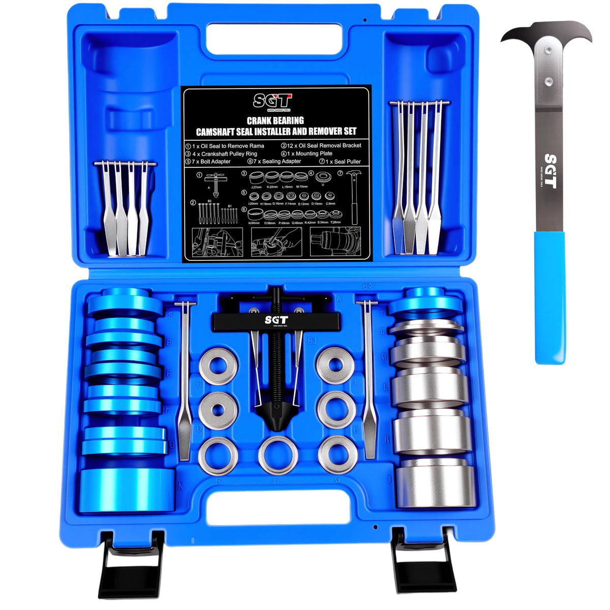 SGT SUPER GARAGE TOOLS open case showing organized 33-piece kit for quick access and protection