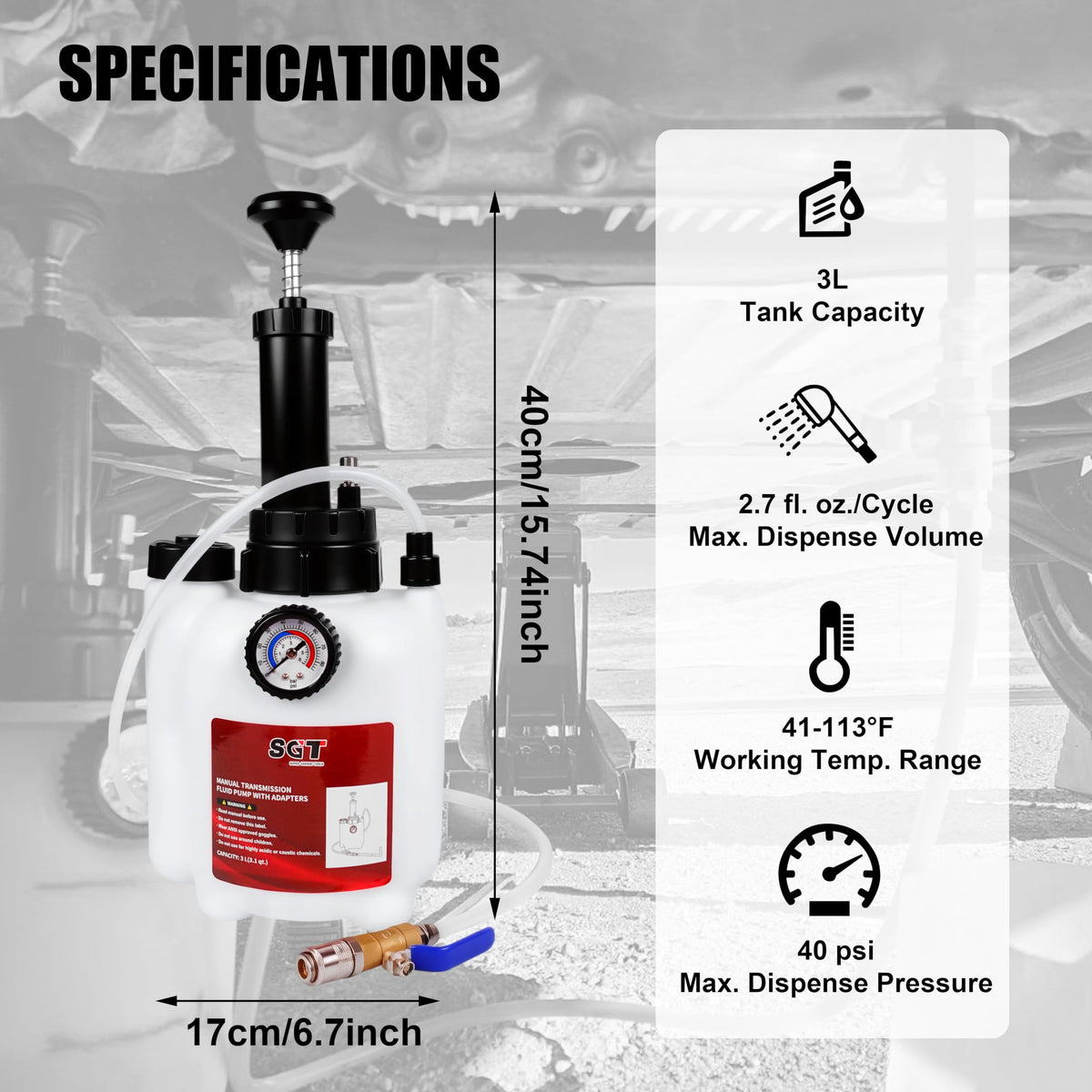 SGT Super Garage Tools funnel and cap wrench for clean, secure connections