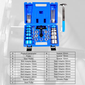 SGT SUPER GARAGE TOOLS ruler comparison demonstrating adapter and seal size coverage