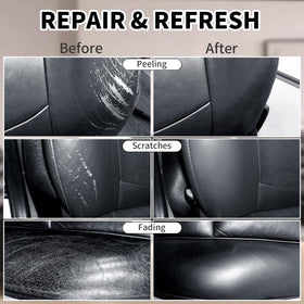 SHADAIWUYU applying balm to leather couch to restore color