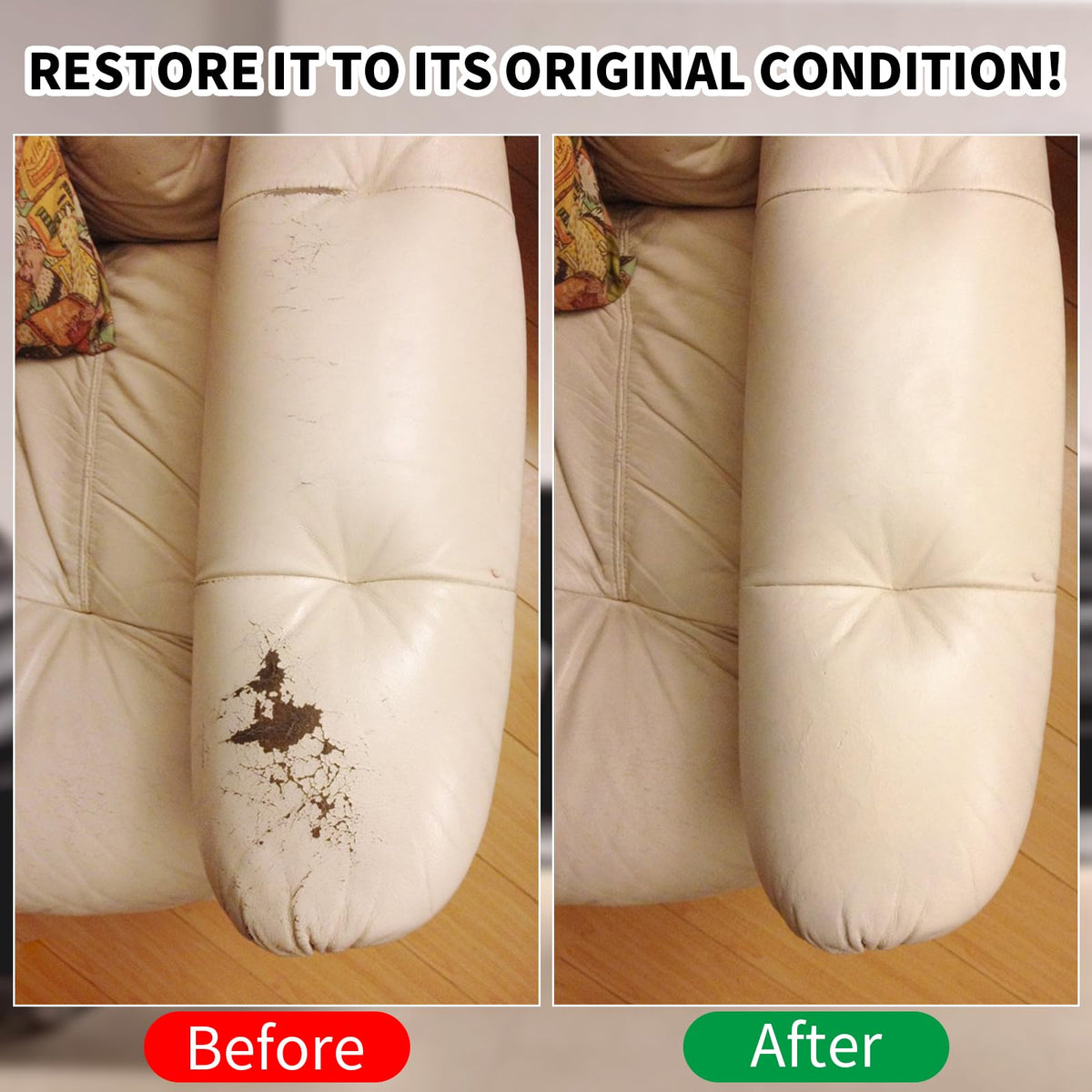 SHADAIWUYU before and after car seat repair showing restored color