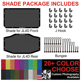 Shadeidea packaged kit with bungees and hooks showing easy-install accessories