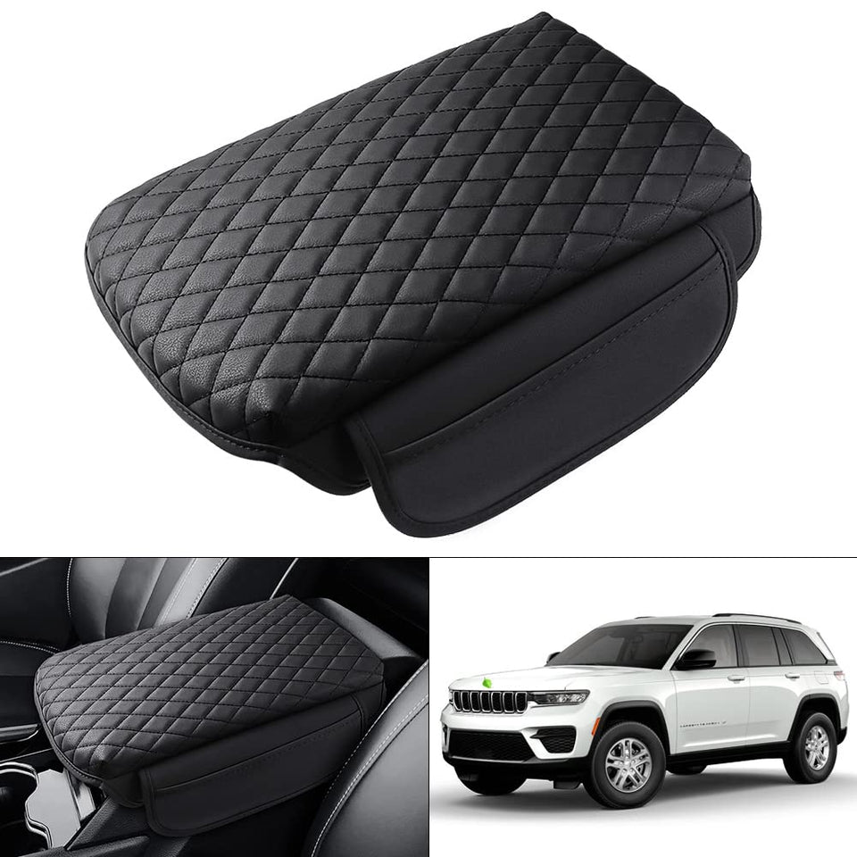 Shademax front packaging showing cover for Jeep Grand Cherokee L protecting armrest