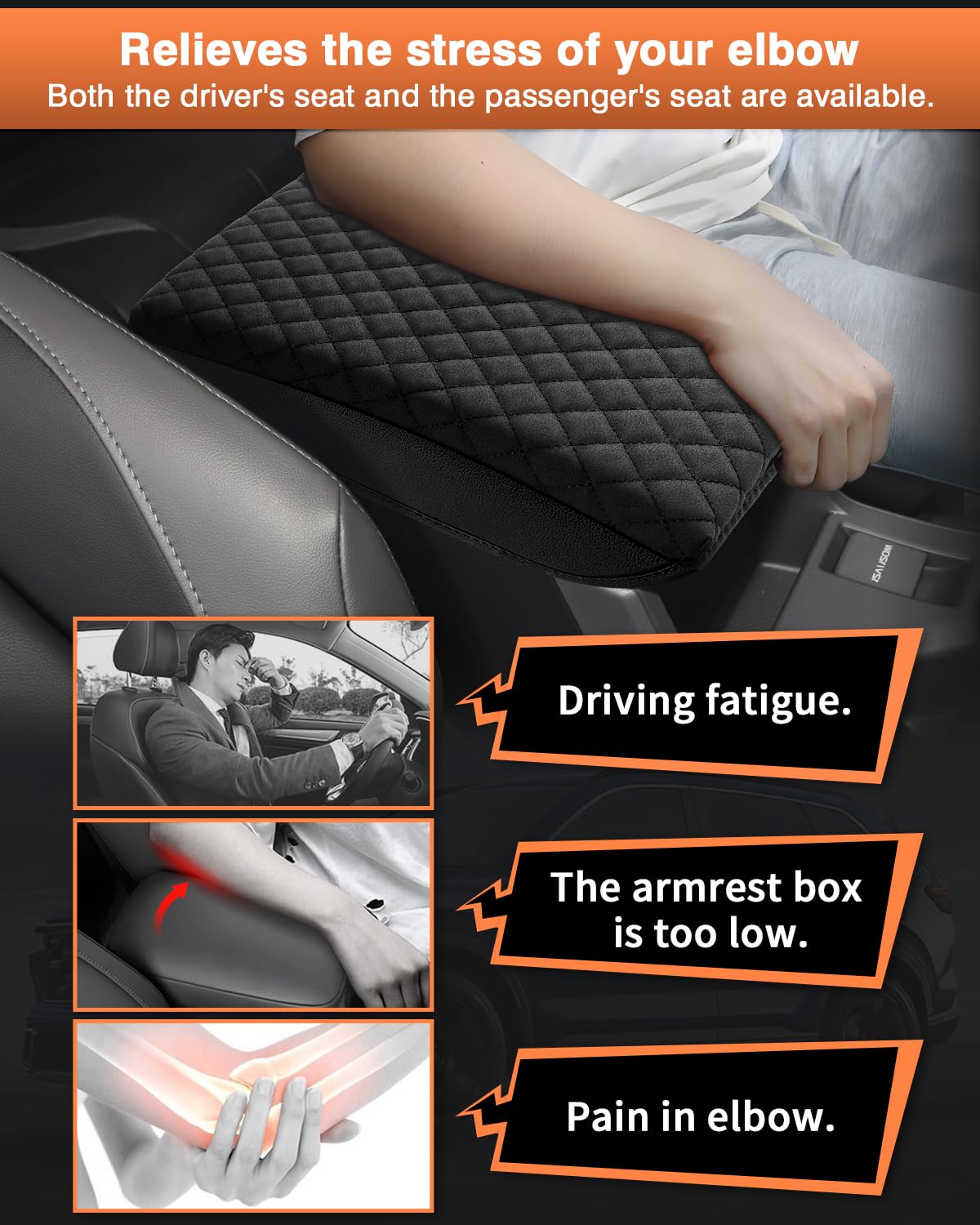Shademax hand resting on padded armrest demonstrating added comfort