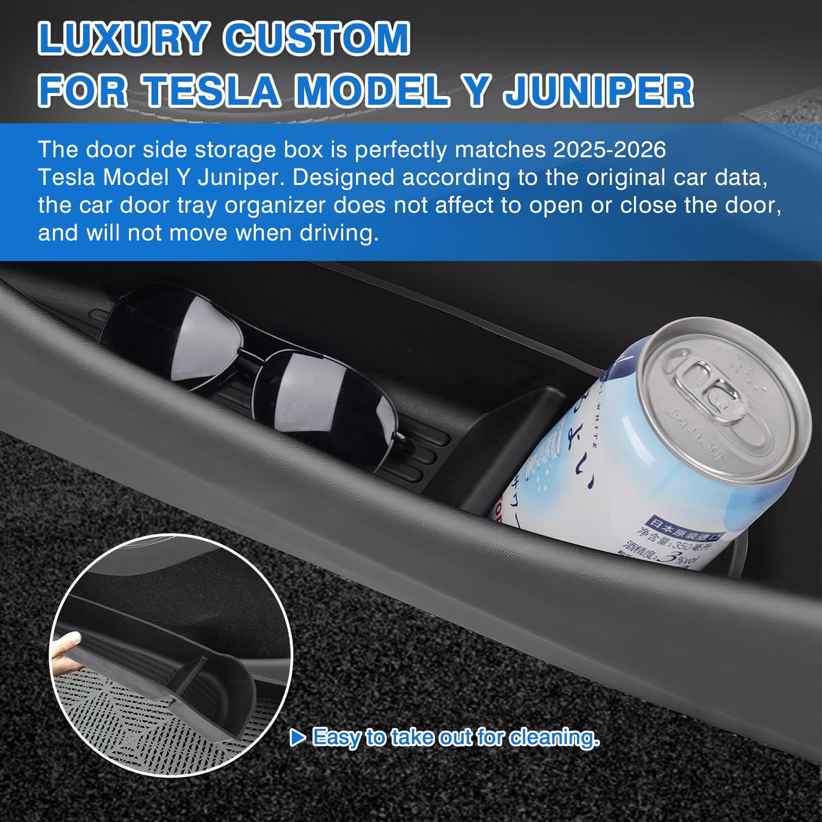 Shademax installed in rear door pocket containing small items