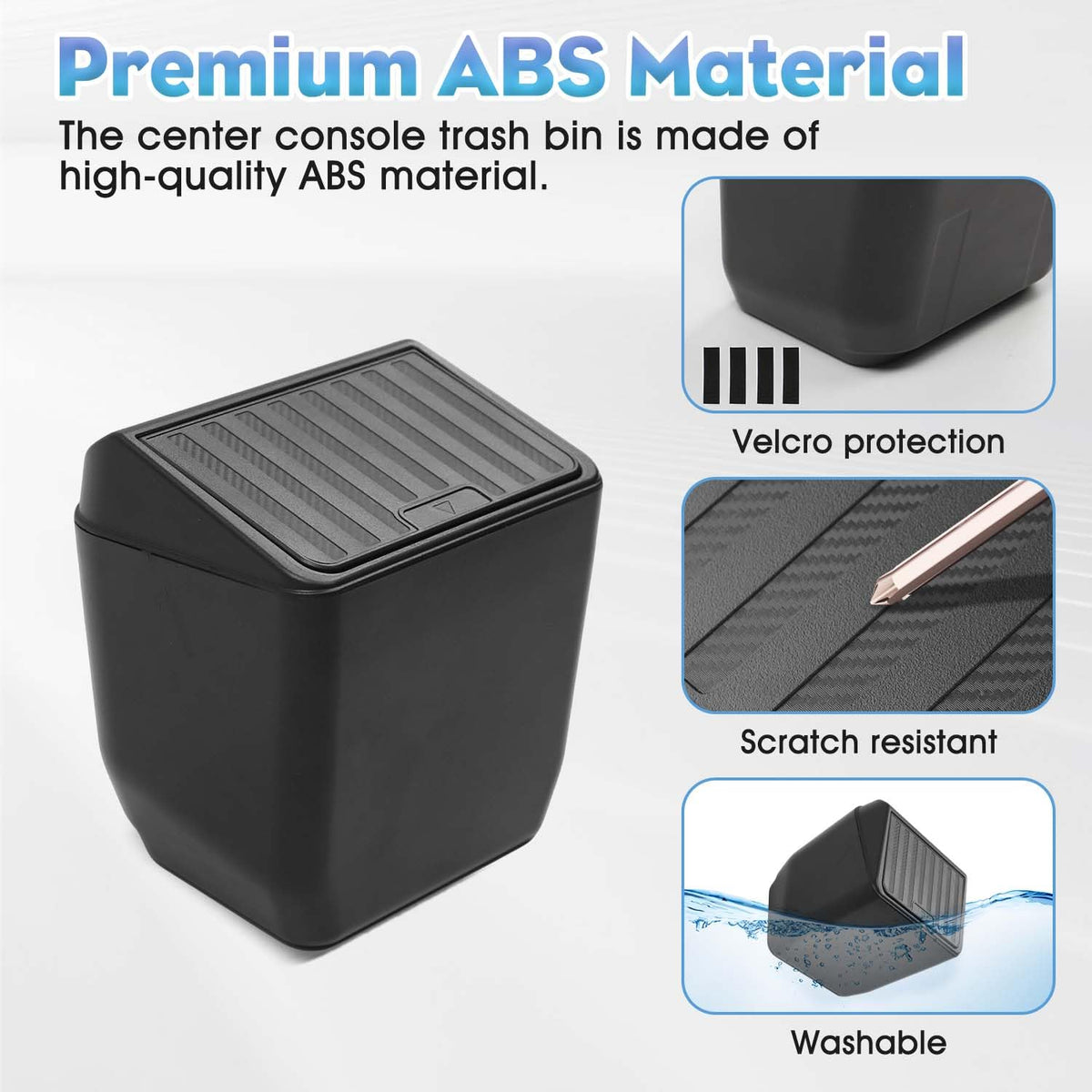 Shademax interior shot holding bottles and tissues to show multi-functional storage benefit