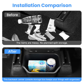 Shademax organizer holding bottles and tissues showing organized backseat benefit