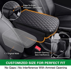 Shademax view of non-slip backing securing cover to armrest during driving