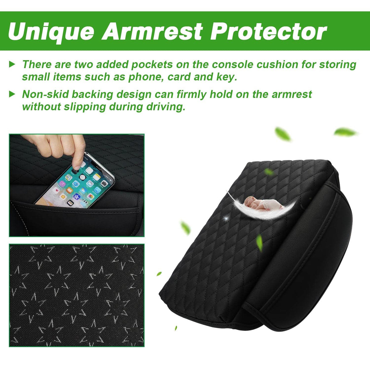 Shademax side profile showing elastic straps and stable fit on armrest