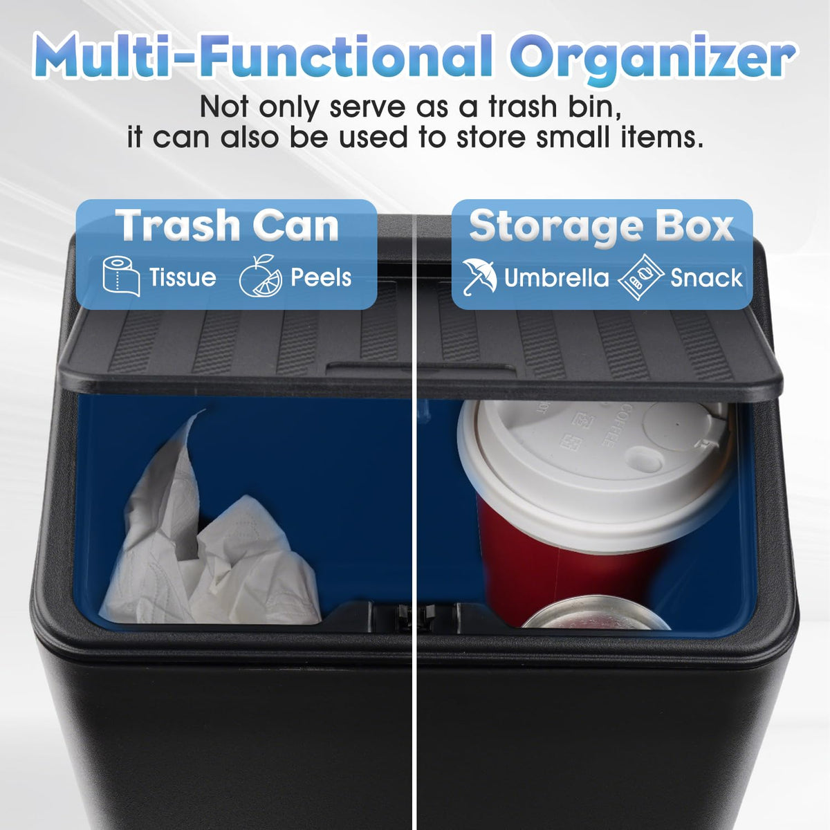 Shademax size comparison next to a water bottle to display scale and space-saving advantage