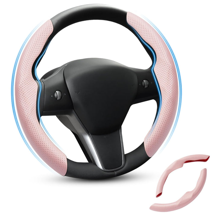 Shademax front view of pink carbon fiber cover showing fit and style