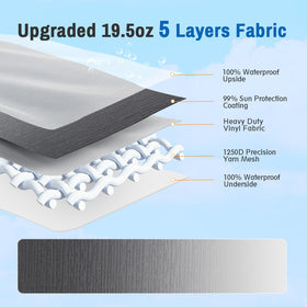 SHADEPLUS sewn-in polycord edge detail for easy tool-free installation