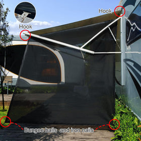 SHADEPLUS complete kit with bungee balls and hooks for quick secure installation