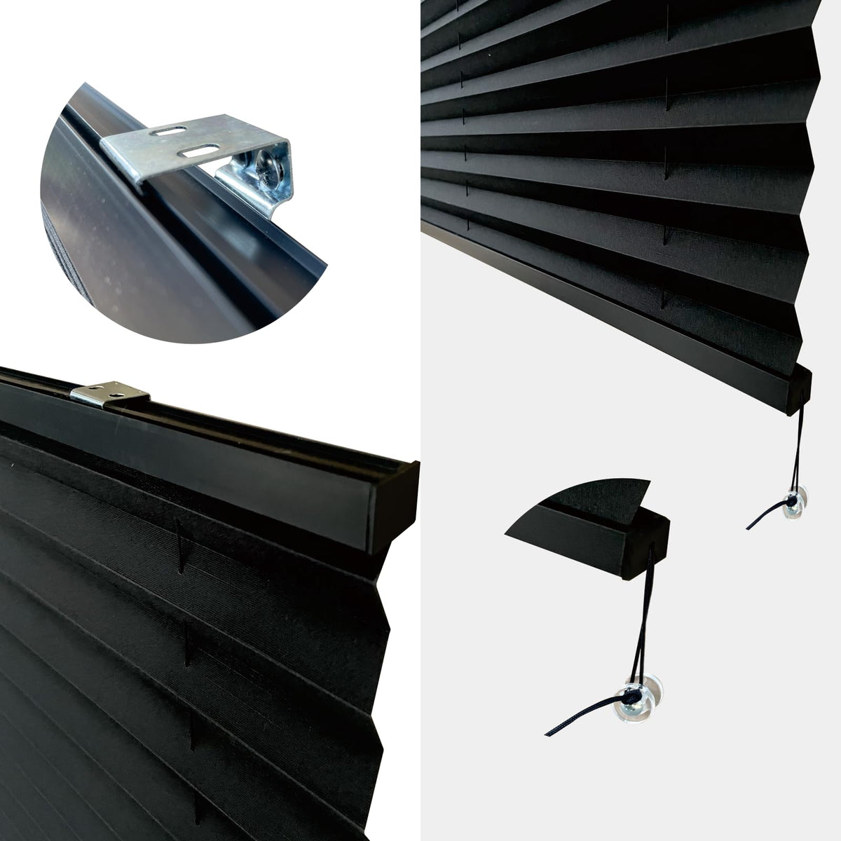SHADEPLUS metal bracket and screw detail showing secure mounting and easy installation benefit
