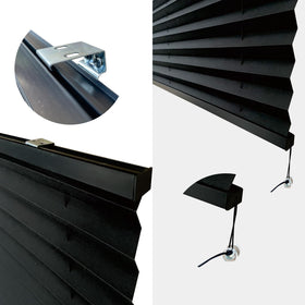 SHADEPLUS metal bracket and screw detail showing secure mounting and easy installation benefit