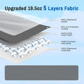 SHADEPLUS sewn-in polycord detail highlighting easy tool-free installation
