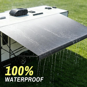 SHADEPLUS water beading on vinyl surface proving waterproof protection