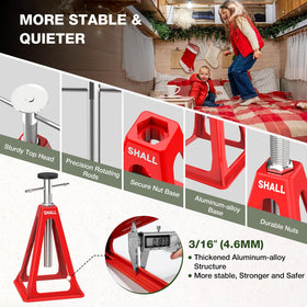 SHALL jack installed under trailer on gravel improving stability