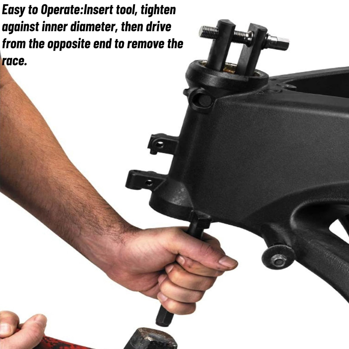 Shanrya side profile showing expanded jaws gripping race for efficient removal