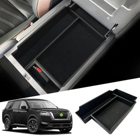 SHAOHAO lifestyle shot of driver reaching into console demonstrating convenient organization benefit