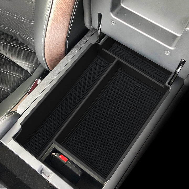 SHAOHAO front view of Pathfinder console tray showing organized compartments and easy access