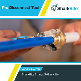 SharkBite tool next to common items to show scale for convenient portability