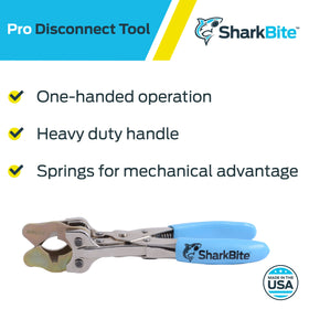 SharkBite disconnect tool used under sink enabling faster plumbing repairs