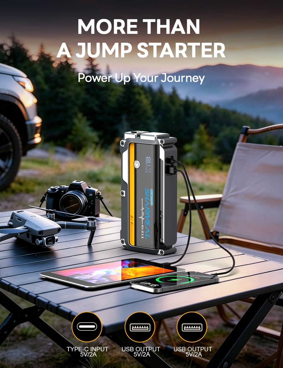Sharmeal digital screen display showing battery level for quick checks