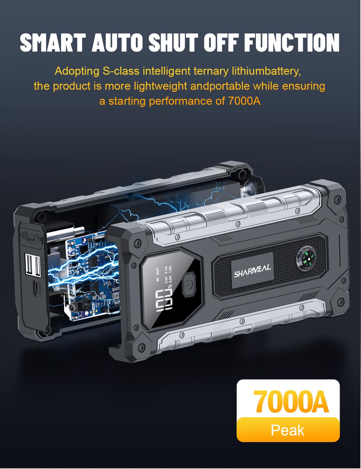 Sharmeal used at night on roadside demonstrating emergency lighting benefit
