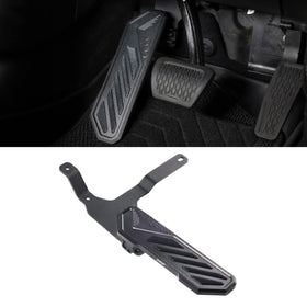 SHEAM dead pedal front view showing durable aluminum and grip offering improved comfort