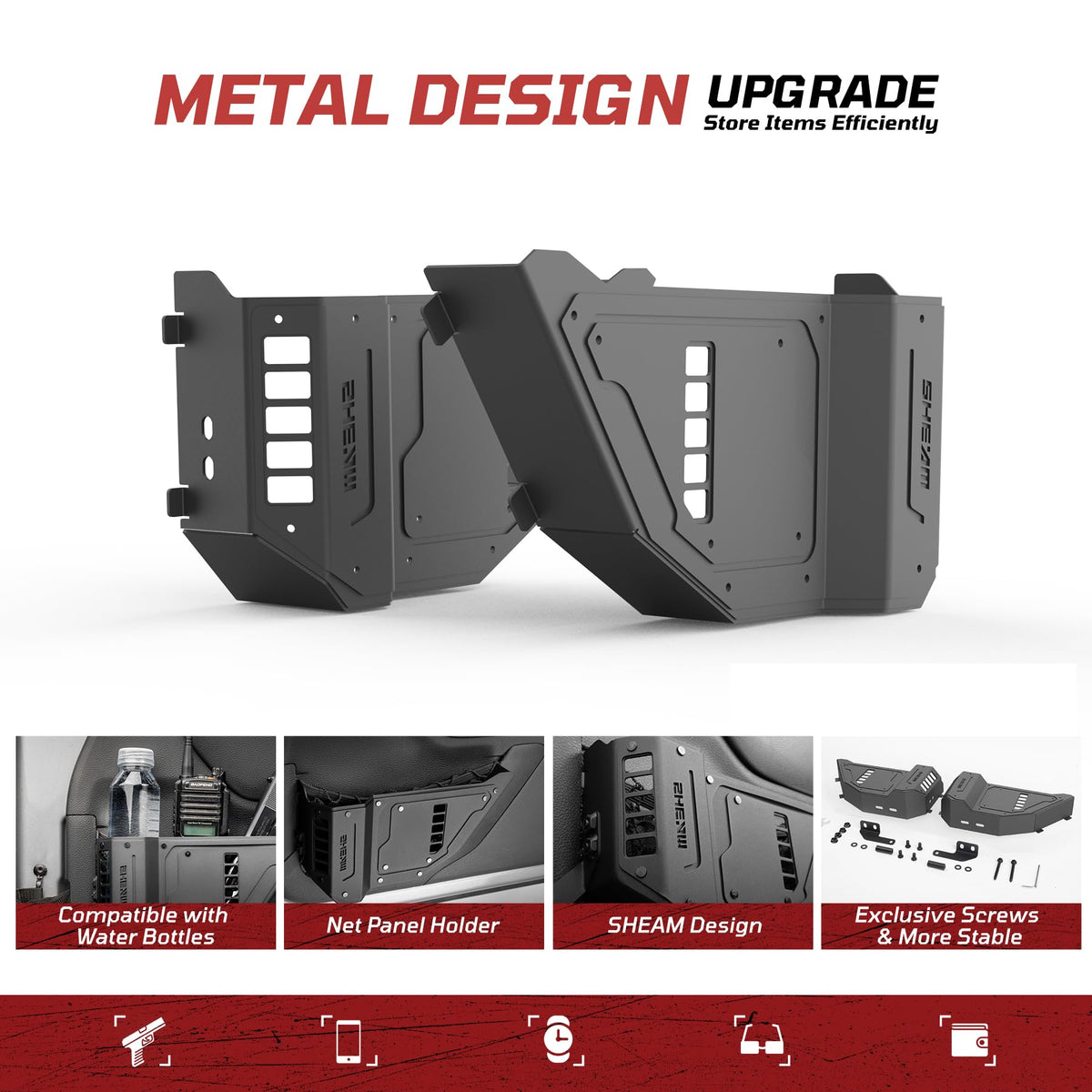 SHEAM close-up of metal mesh pocket highlighting tool access and strength