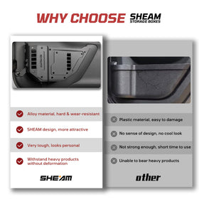 SHEAM door pocket in use with water bottle and phone for easy reach