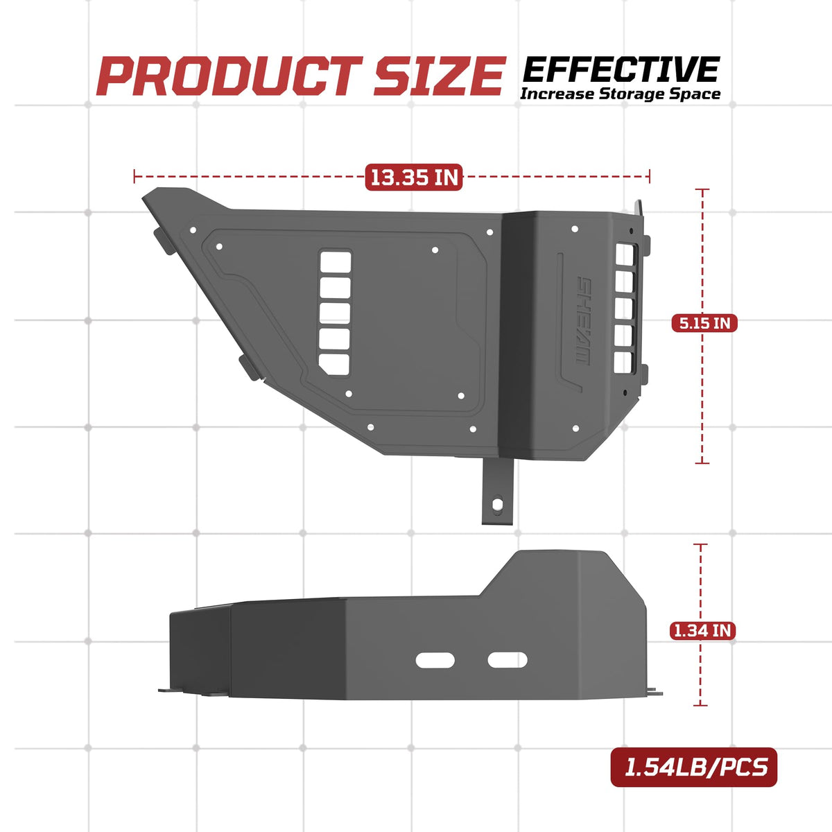 SHEAM included installation hardware and instructions for no-drill fitting