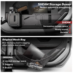 SHEAM metal mesh detail showing rugged texture and tool organization