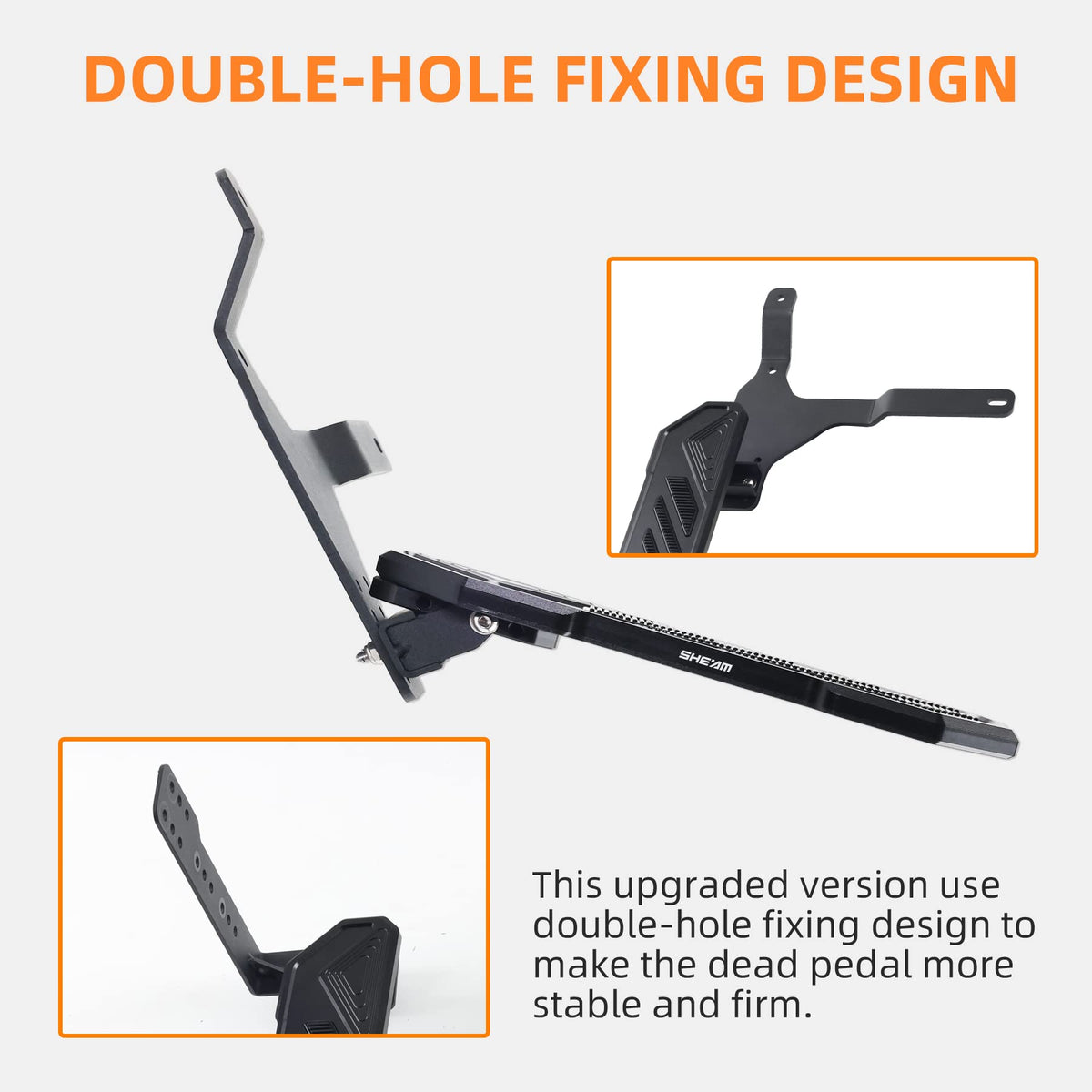 SHEAM pedal side profile displaying sturdy thickness and corrosion-resistant finish