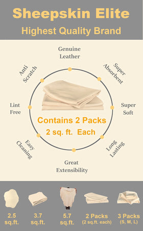 SHEEPSKIN ELITE close-up of leather grain highlighting durability and scratch-free finish