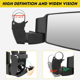 SHEJISI convex glass detail highlighting broader rear visibility benefit