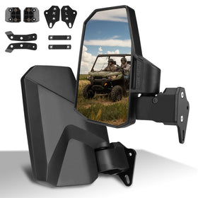 SHEJISI mirror front mounted on Defender showing improved visibility