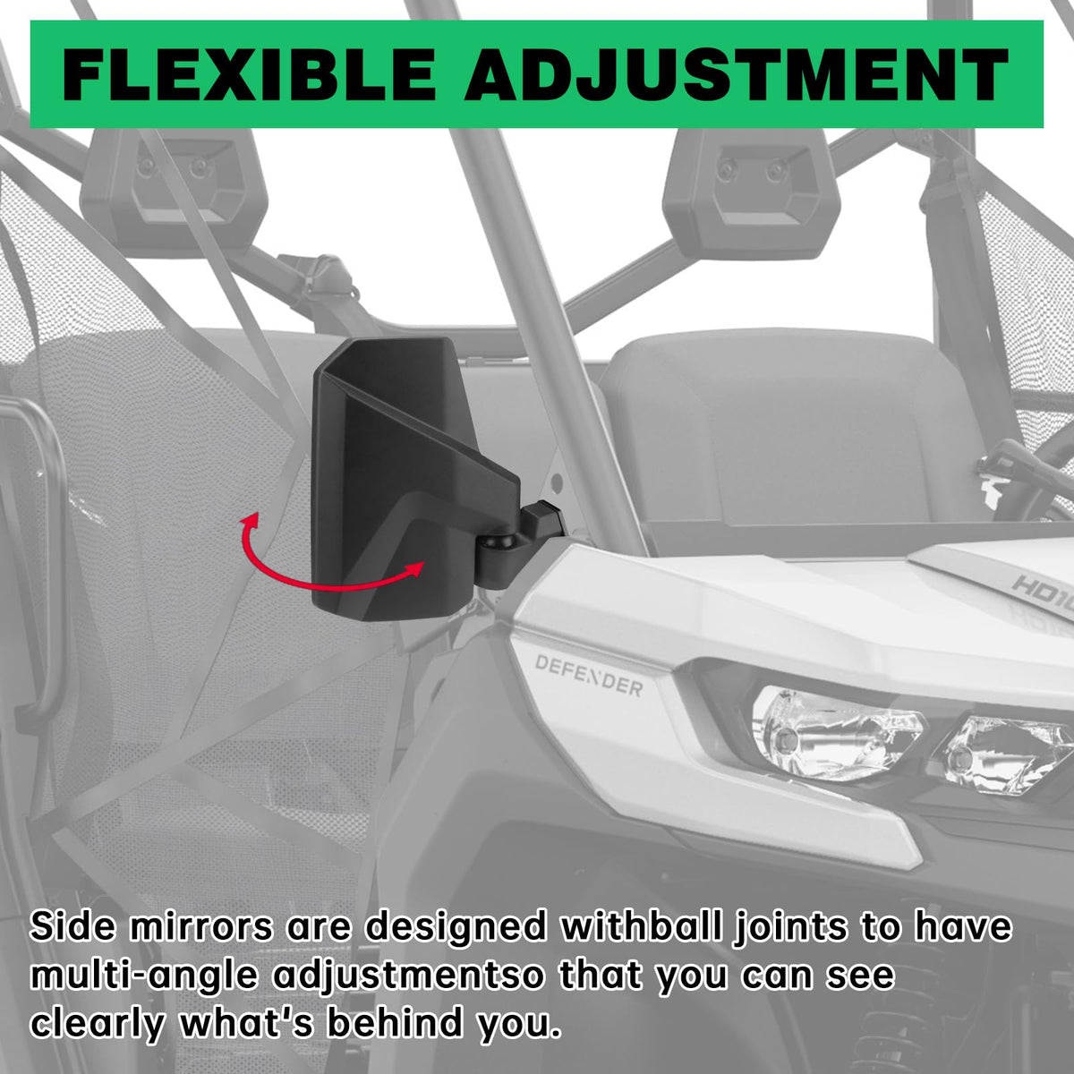 SHEJISI mirror fitted on full-door conversion illustrating compatibility