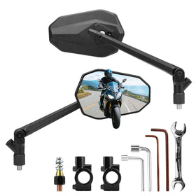 SHEJISI front view showing mirror and integrated phone mount, secure hands-free benefit
