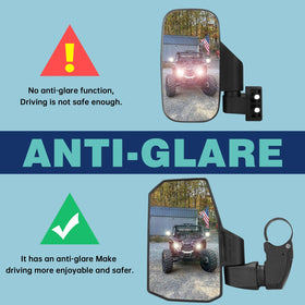 SHEJISI mirror mounted on roll cage showing easy installation benefit