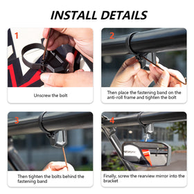 SHEJISI mirror installed on a Polaris RZR demonstrating improved rear visibility