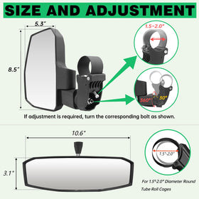 SHEJISI left side mirror angled to show expanded side coverage benefit