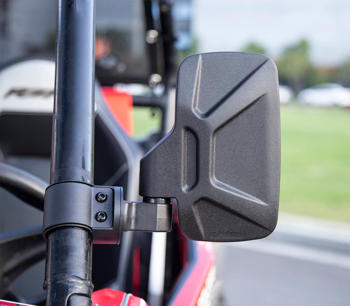 SHEJISI mirror on UTV during trail ride enhancing driver awareness