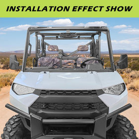SHEJISI mirror on a Polaris Ranger on trail illustrating improved rear awareness