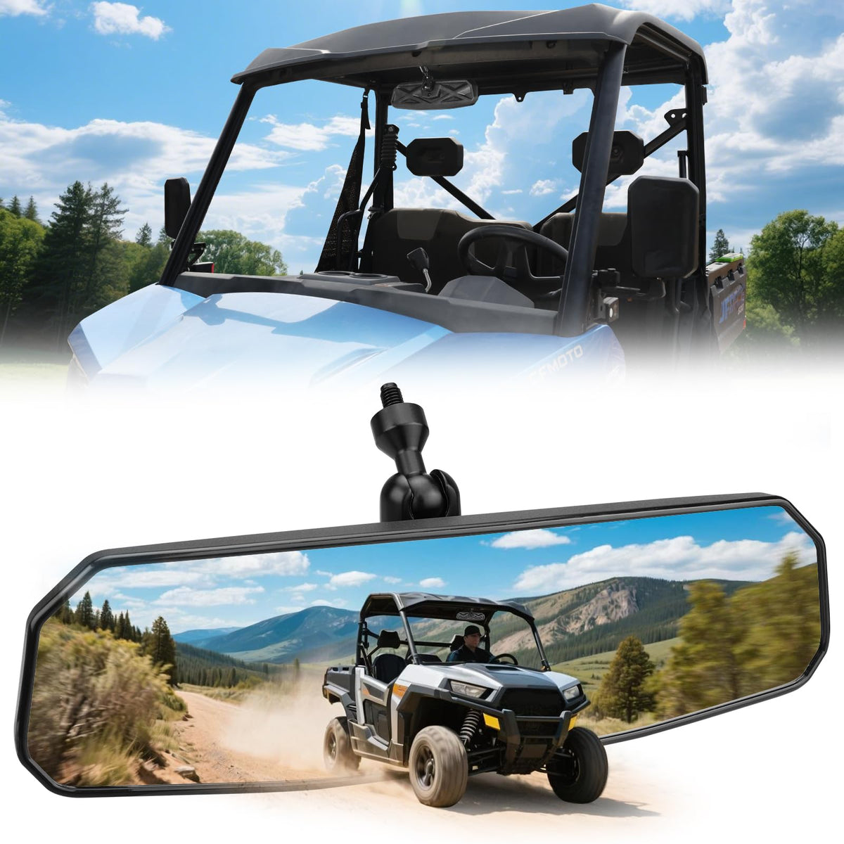 SHEJISI front view of mirror showing wide reflective surface for improved visibility