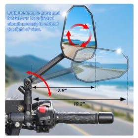 SHEJISI mirror mounted on sport motorcycle, improved rear visibility benefit