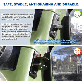 SHEJISI mirrors on Wrangler in off-road scene improving rear visibility
