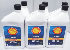 Shell ATF 134 front packaging showing six bottles and clear labeling for Mercedes specs